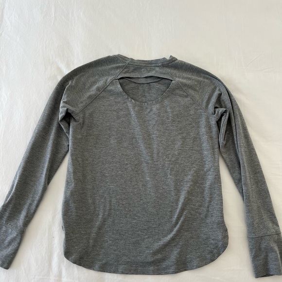 Gray Athleta Girl Long Sleeve Crew Neck Shirt - Picture 2 of 4